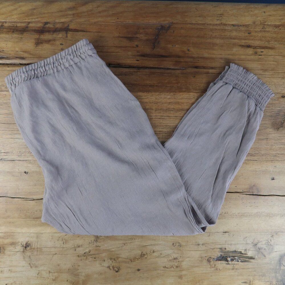 SOHO STREET TAUPE LIGHTWEIGHT PULL ON CASUAL PANTS WITH TASSLE DETAIL SIZE XL